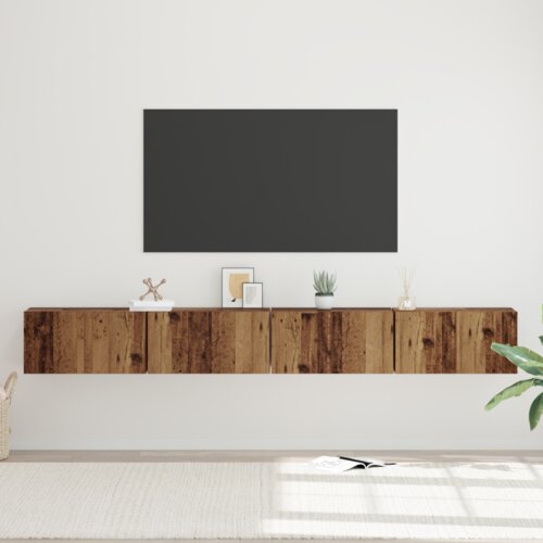 VidaXL Set TV komoda 4 pcs Staro drvo Srednja 30 x 60 x 30.5 cm Slike