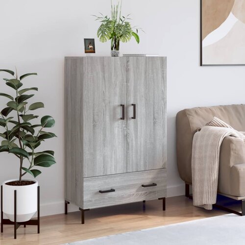 The Living Store Visoka omara siva sonoma 69,5x31x115 cm inženirski les - Visoka Omarica, (21429716) Slike