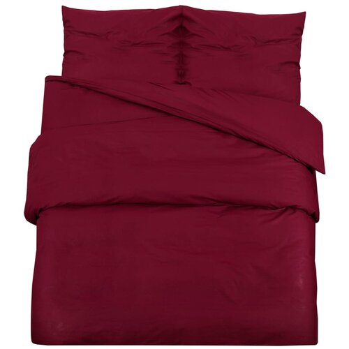  Set posteljine za poplun bordo 220x240 cm lagana mikrovlakna Slike