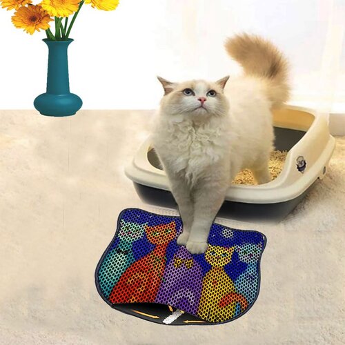WALLXPERT Kdkafa0121 Multicolor Cat Litter Mat Cene