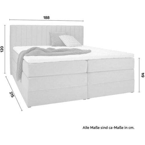 Premium Living Postelja Boxspring Simon, Zelena, 180x200 Slike