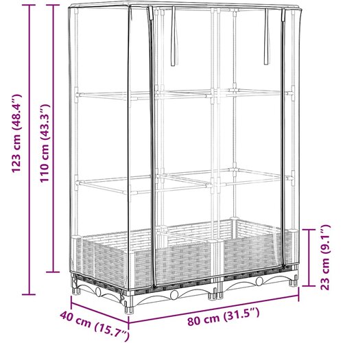  Povi&amp;scaron;ena gredica s pokrovom za staklenik 80 x 40 x 123 cm Slike
