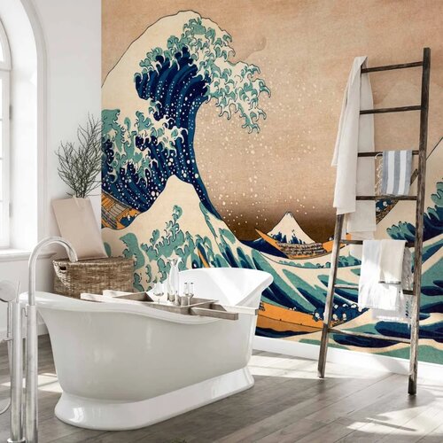  Foto tapeta - Hokusai: The Great Wave off Kanagawa (Reproduction) 350x256 Vodootporna Slike