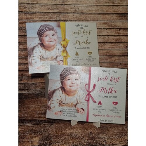  Vabilo za krst s sliko otroka REK 02 Cene