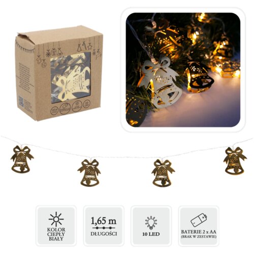 Molarem Home Božićne LED lampice na baterije &ndash; 10 svjetala s motivom zvona Cijene
