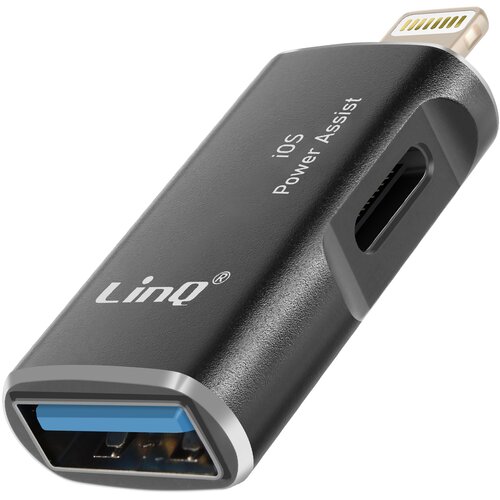 LINQ OTG USB in USB C z adapterjem Lightning, Črna, (5000220208) Cene