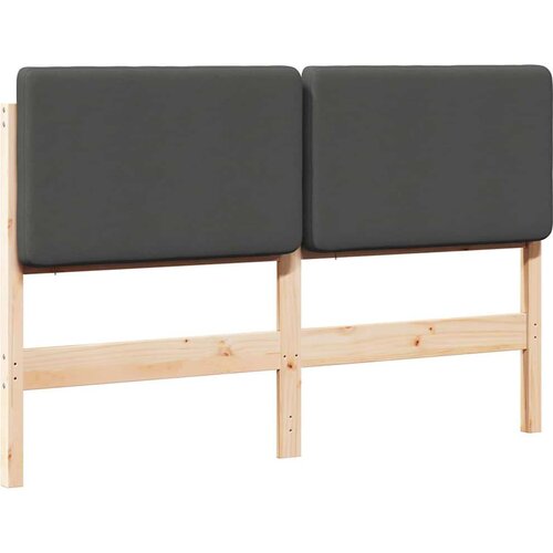VidaXL tapecirani uzglavlje s uzglavljem smeđa i tamno siva 140 cm Slike