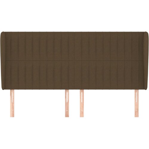  Uzglavlje s u&amp;scaron;ima tamnosmeđe 203x23x118/128 cm od tkanine Slike