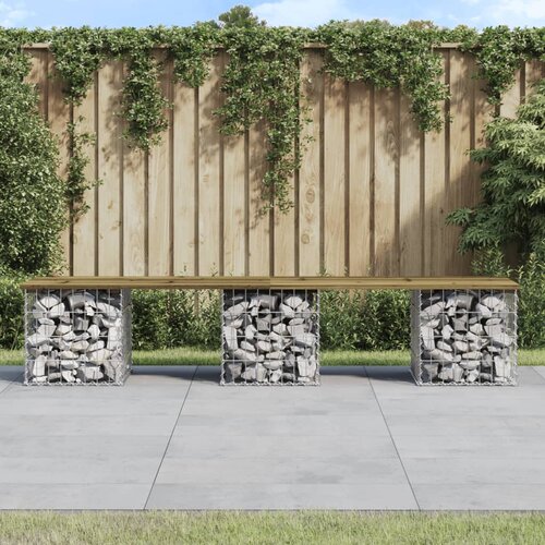 VidaXL Vrtna klop gabion 203x44x42 cm impregnirana borovina Slike