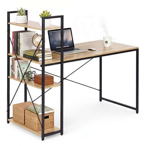 ModernHome uredski stol 120 &amp;times; 60 cm s policom i 3 police &amp;ndash; loft stil Slike
