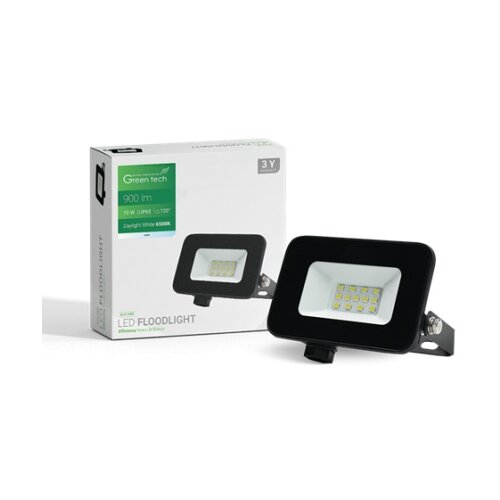 Greentech led reflektor 10w 6500k 900lm ip65 crni ( ALX-10BK ) Cene