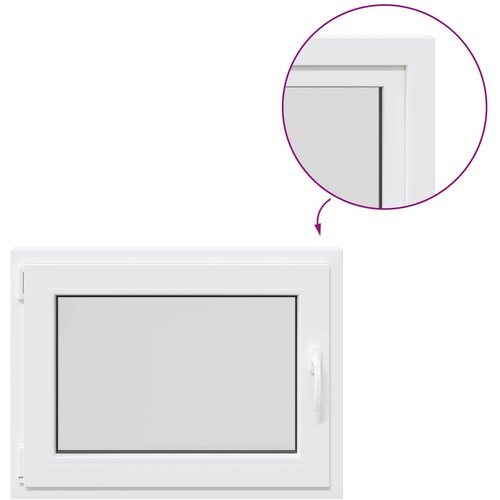  Prozor za podrum RISOR 80 x 50 cm PVC i staklo Bijela Slike