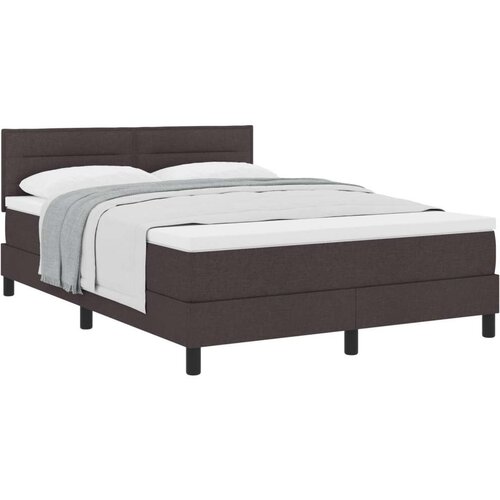  Postelja boxspring z vzmetnico Temno rjava 140 x 200 cm blago, (5000126495) Cene