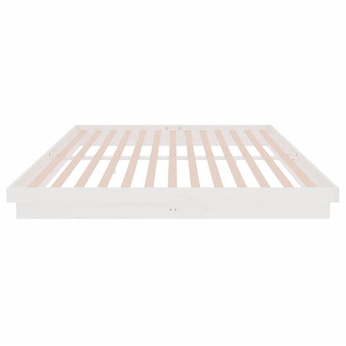  Okvir za krevet od masivnog drva bijeli 200 x 200 cm Slike