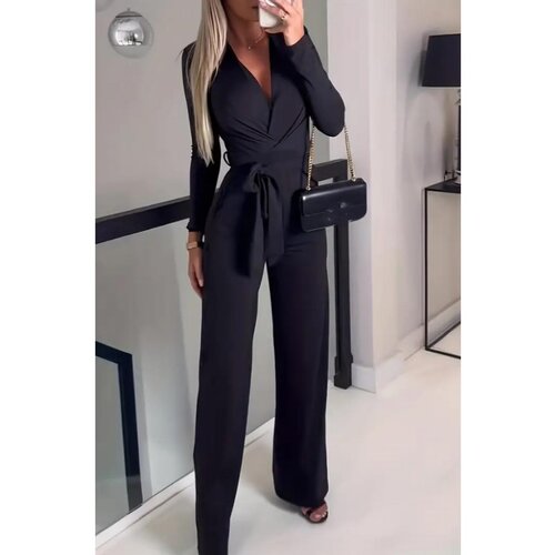 Fenzy Elegantan Kombinezon Dugih Rukava, Crne Boje Slike