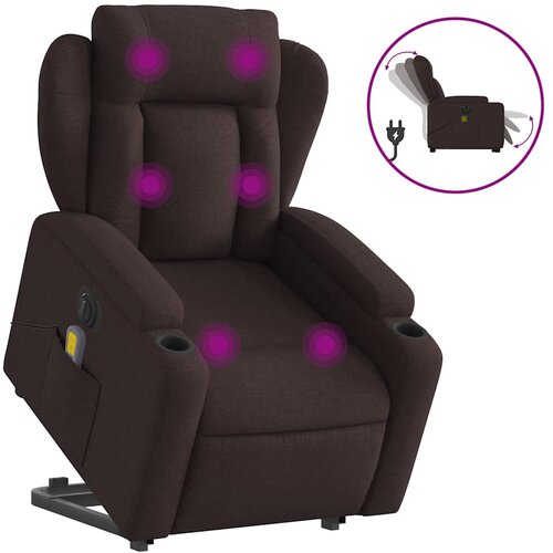 Maison Chic Električni masažni naslanjač - Relax naslanjač s funkcijo vstajanja temno rjav, (22061319) Cene