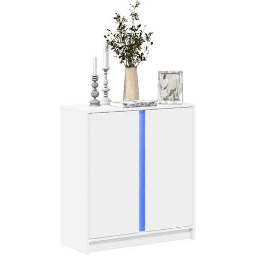 vidaXL Komoda z LED bela 77x34x85 cm inženirski les Cene