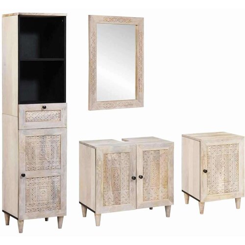 VidaXL Set namje&amp;scaron;taja za kupaonicu Zidne 4 pcs Bijelo 38 x 33 x 160 cm Slike