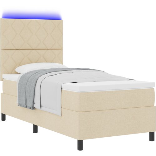 vidaXL Box spring krevet s madracem Krema 90 x 200 cm tkanina Cene