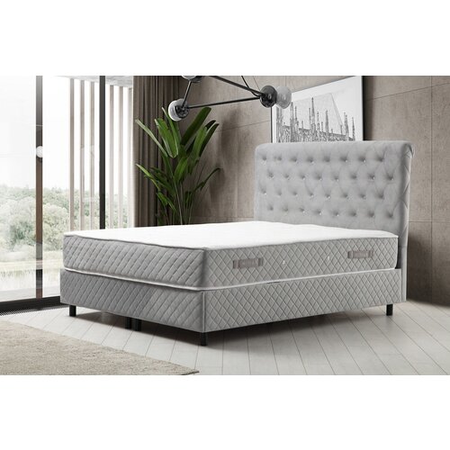 Hanah home Sonata Set 120 x 200 v3 - Grey Grey Single Mattress, Base & Headboard Cene