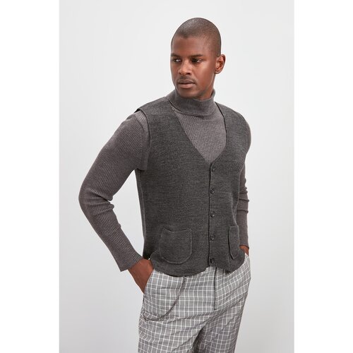 Trendyol Anthracite Men's Slim Fit Pocket Waistcoat Cijene