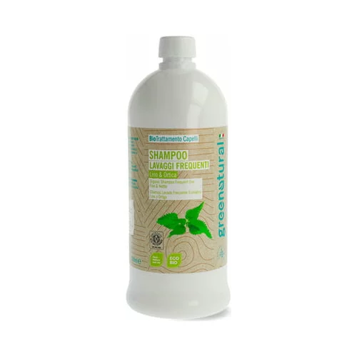 Greenatural Šampon z lanovim oljem in koprivo - 1000 ml