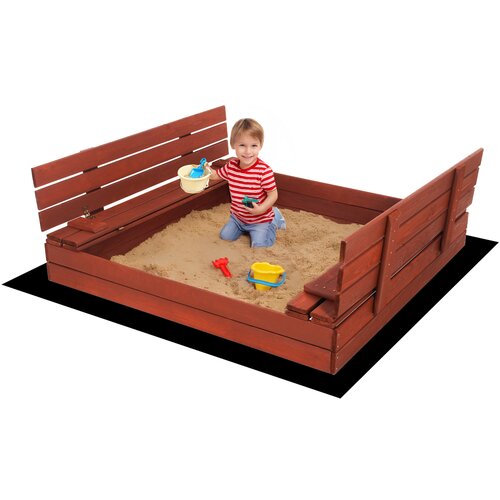 springos Premium peskovnik z zapiranjem s pokrovom in klopcami 140 x 140 cm iz impregniranega lesa, (5000006646) Cene