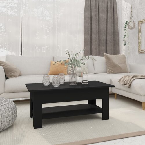 The Living Store Klubska mizica črna 102x55x42 cm iverna plošča - Klubska Mizica, (21574797) Cene
