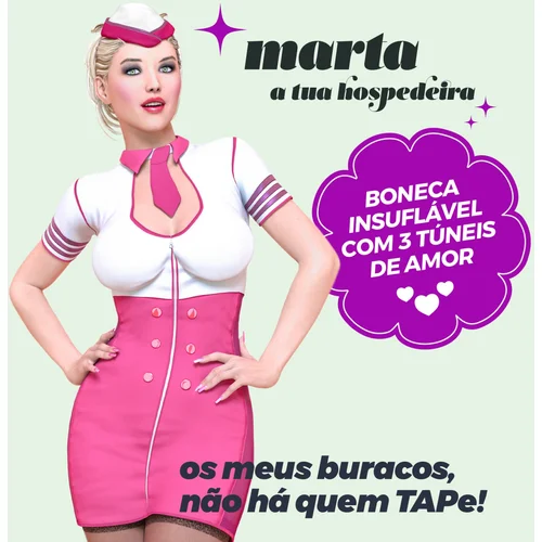 Crushious MARTA THE STEWARDESS INFLATABLE DOLL BLONDE