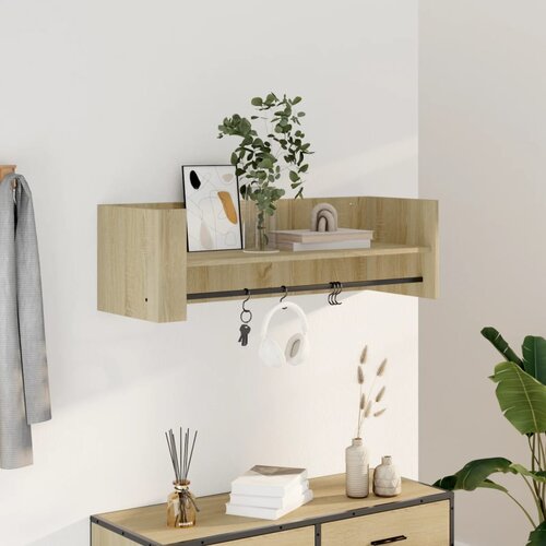  The Living Store Stenska polica sonoma hrast 100x35x30,5 cm inženirski les - Stenska Polica, (21554850) Slike