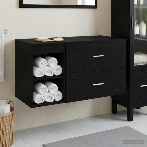  Set namještaja za kupaonicu 2 kom. Crni hrast Konstruirano drvo Crna 62,5 x 44,5 x 50 cm Cene