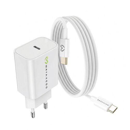 Oem Mayaxess, Omrežni polnilnik za Galaxy S21 Ultra 20W + 1m USB-C kabel, Bela, (5000275845) Cene
