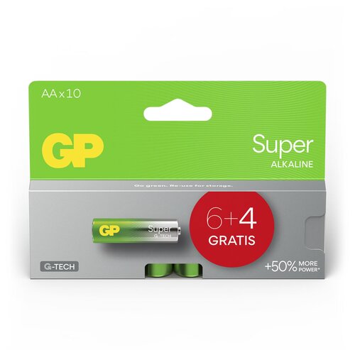 GP Batteries 6+4 GP Super Alkaline 1,5V AA Mignon LR06 GPSUP15A980C10 Slike