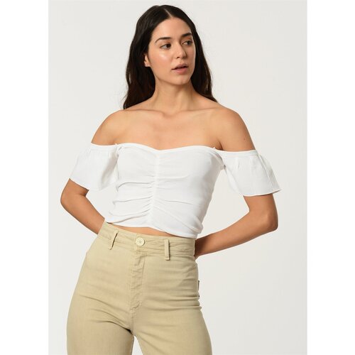 Dewberry Z2008 MISS KROP BLOUSE-SNOW WHITE Cene