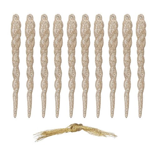 springos Božični okraski 10 enot. 12 cm. Zlate ble&scaron;čeče snežinke., (21638264) Cene