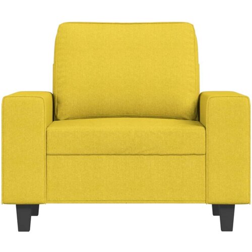  Fotelja s tabureom svjetložuta 60 cm od tkanine Slike
