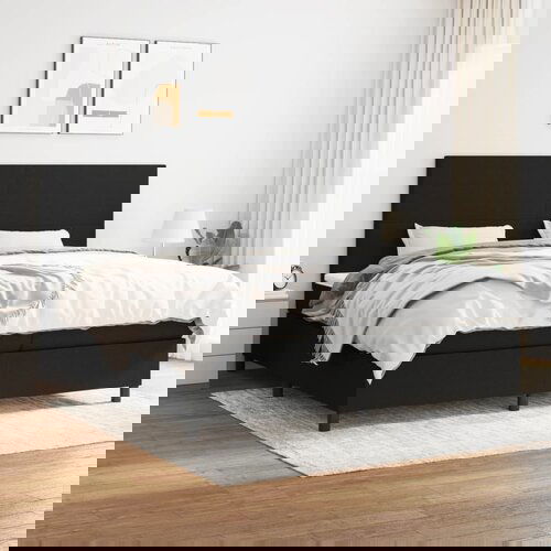 The Living Store Box spring postelja z vzmetnico črn 200x200 cm blago - Box Spring Postelja, (21437770) Slike