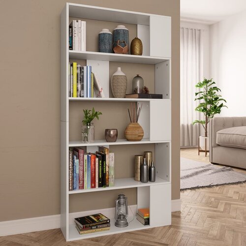 Furnova Knjižna omara/paravan bela 80x24x159 cm iverna plo&amp;scaron;ča, (21932400) Slike