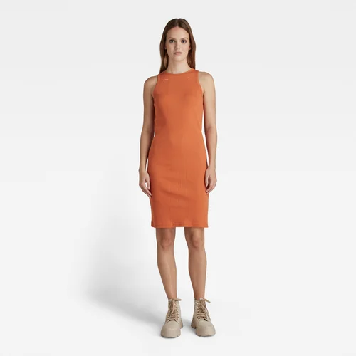 G-star Dress - Engineered rib tank dress orange