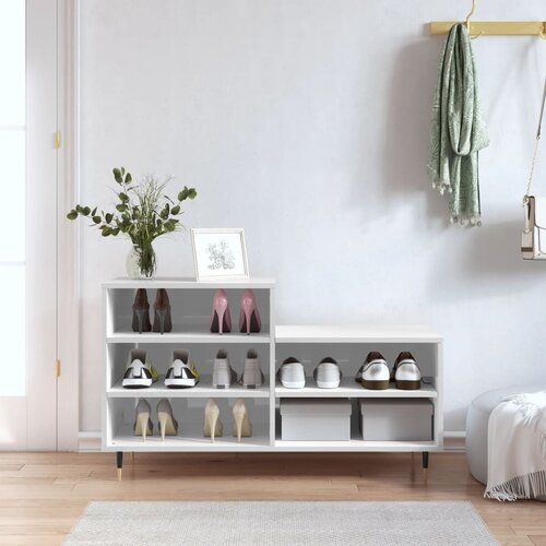  The Living Store Omarica za čevlje visok sijaj bela 102x36x60 cm inženirski les - Omarica Za Čevlje, (21454490) Cene