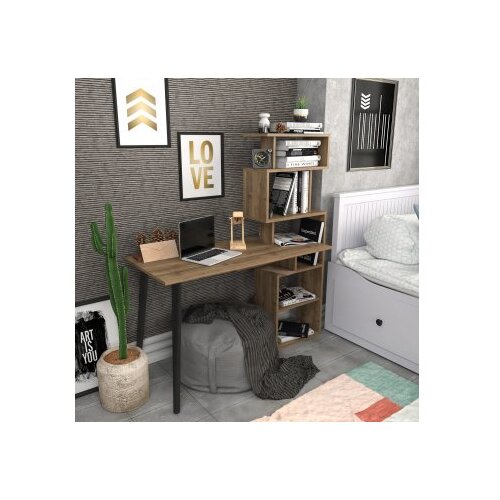Hanah home Vina radni sto od oraha 133x55x146,4 cm, smeđa Cene
