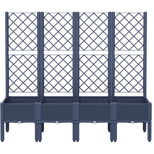  Vrtna sadilica s re&amp;scaron;etkom plava siva 160 x 40 x 142 cm PP Slike