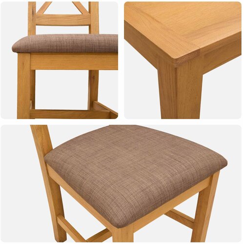  Blagovaonski set 5 kom. Siva Čvrsto Hrastovo Drvo 90 x 90 x 75 cm Slike