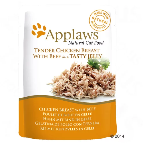 Applaws Ekonomično pakiranje: Pouch in Jelly 32 x 70 g - Piletina s govedinom