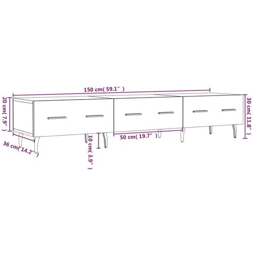 VidaXL TV omarica siva sonoma 150x36x30 cm inženirski les Slike