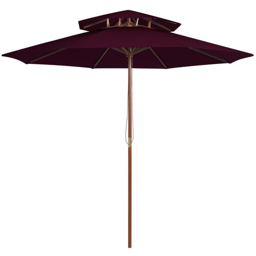 VidaXL Suncobran s dvije razine i drvenom &amp;scaron;ipkom bordo 270 cm Slike