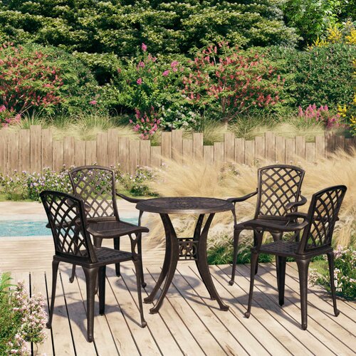  5-dijelni bistro set od lijevanog aluminija brončani Cijene