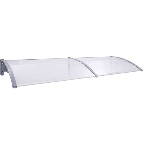  Nadstre&amp;scaron;nica za vrata siva i prozirna 200 x 80 cm PC Slike