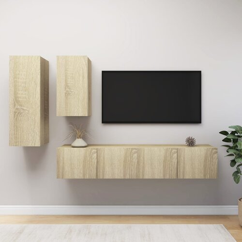 The Living Store Komplet TV omaric 4-delni sonoma hrast inženirski les - Komplet TV Omaric, (21434472) Cene