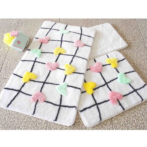 Colourful Cotton set 3 prostirke za kupatilo Šareni Cene